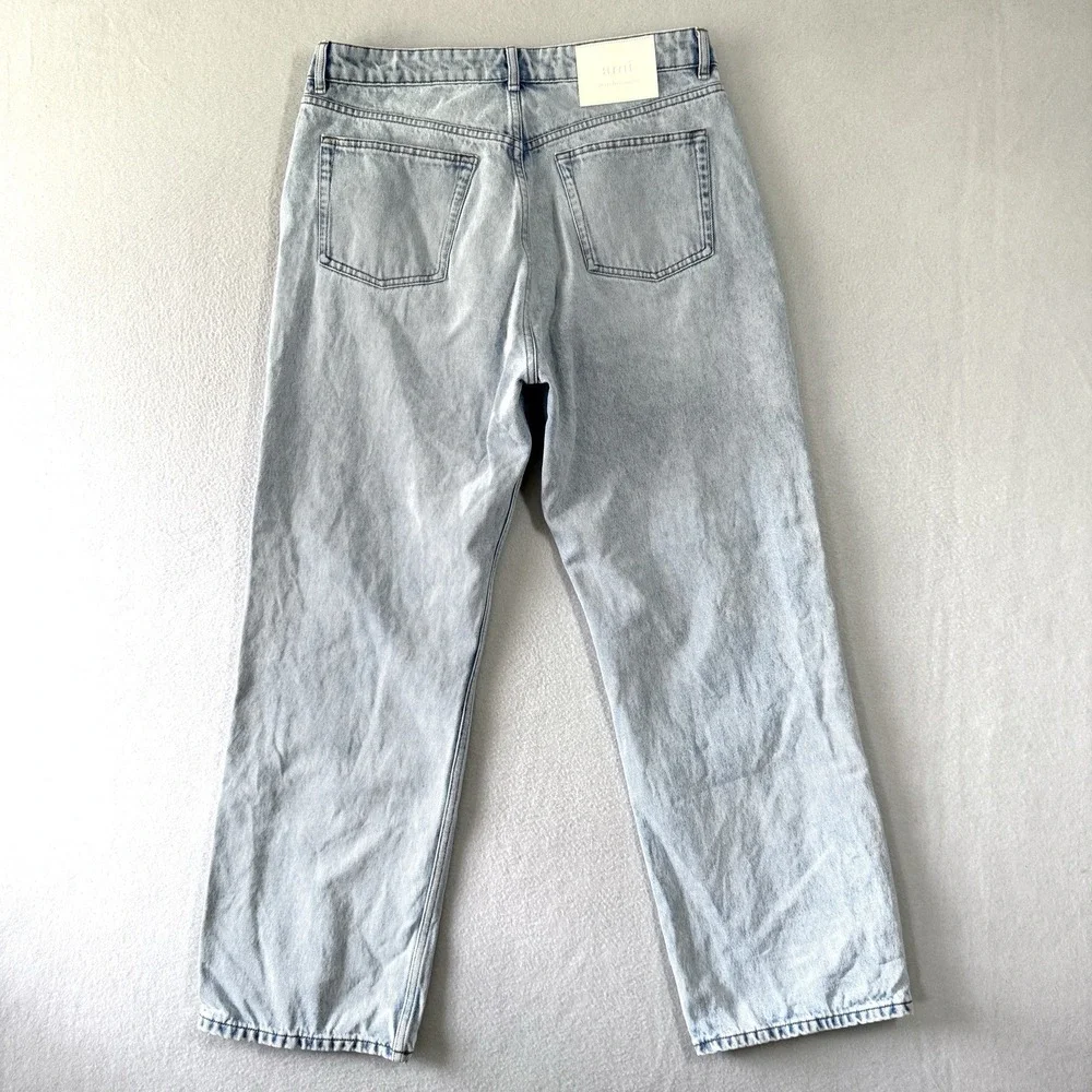 AMI Alexandre Mattiussi Jeans Mens 33 Loose Fit Cotton Denim Baggy Button Fly